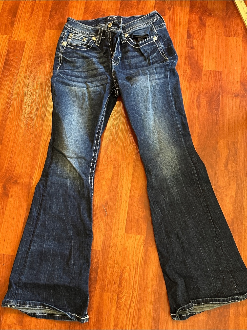 Miss Me Dark Blue High Rise Flare Jeans